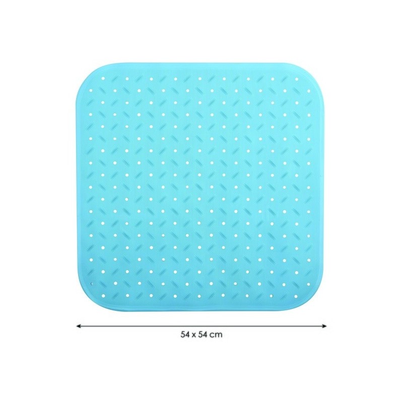 Spirella Tapis Fond De Douche Antidérapant Caoutchouc CLASS 54x54cm Bleu Ciel MSV