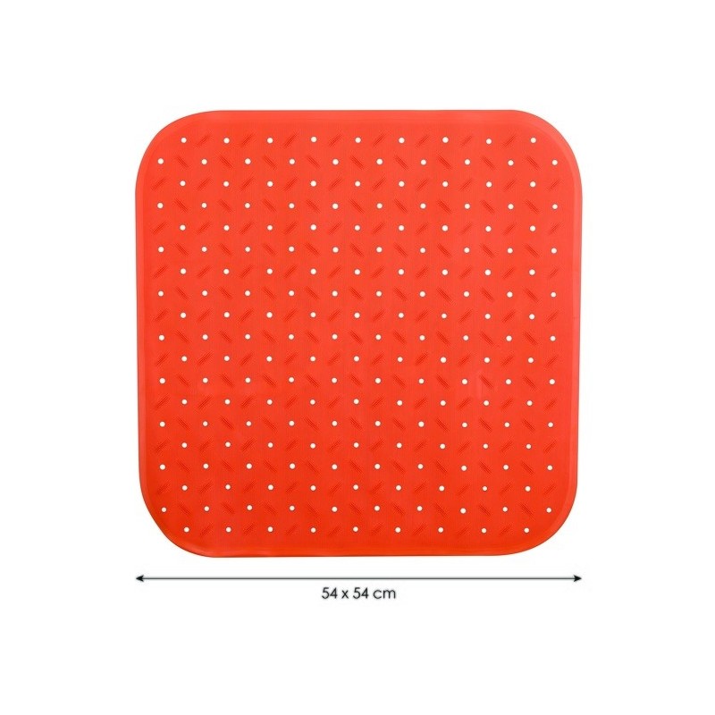 Spirella Tapis Fond De Douche Antidérapant Caoutchouc CLASS 54x54cm Orange MSV