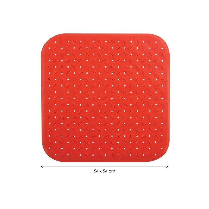 Spirella Tapis Fond De Douche Antidérapant Caoutchouc CLASS 54x54cm Rouge MSV