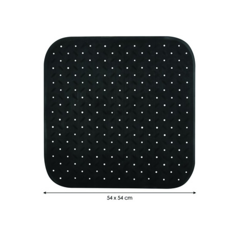 Spirella Tapis Fond De Douche Antidérapant Caoutchouc CLASS 54x54cm Noir MSV
