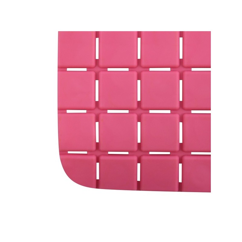 Spirella Tapis Fond De Douche Antidérapant Caoutchouc QUADRO 54x54cm Rose Fuschia MSV