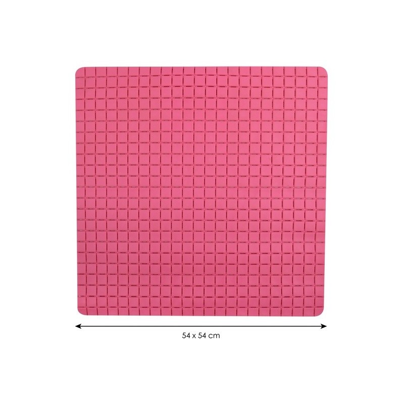 Spirella Tapis Fond De Douche Antidérapant Caoutchouc QUADRO 54x54cm Rose Fuschia MSV
