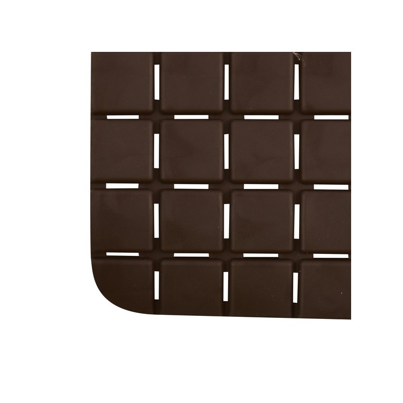 Spirella Tapis Fond De Douche Antidérapant Caoutchouc QUADRO 54x54cm Chocolat MSV
