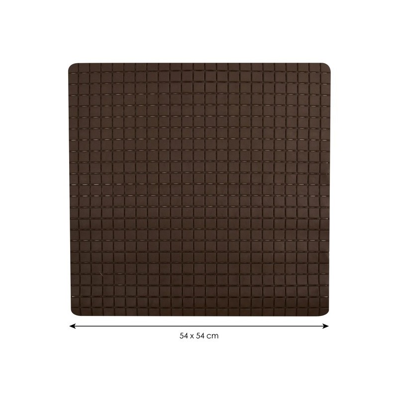 Spirella Tapis Fond De Douche Antidérapant Caoutchouc QUADRO 54x54cm Chocolat MSV