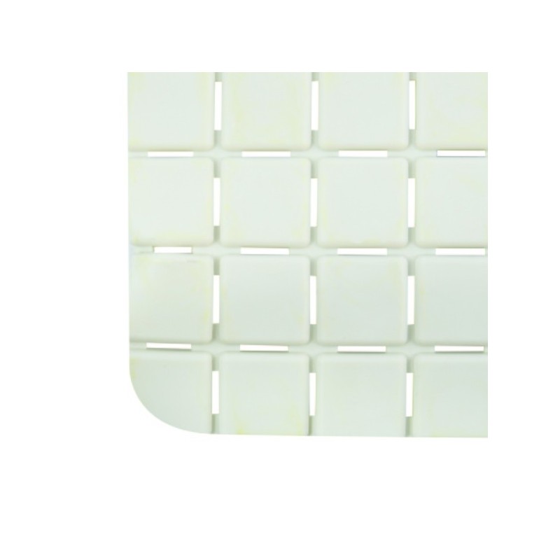 Spirella Tapis Fond De Douche Antidérapant Caoutchouc QUADRO 54x54cm Blanc MSV