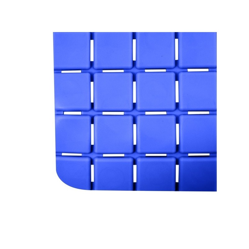 Spirella Tapis Fond De Douche Antidérapant Caoutchouc QUADRO 54x54cm Bleu MSV