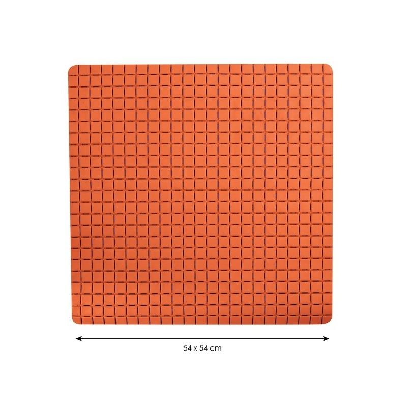 Spirella Tapis Fond De Douche Antidérapant Caoutchouc QUADRO 54x54cm Orange MSV