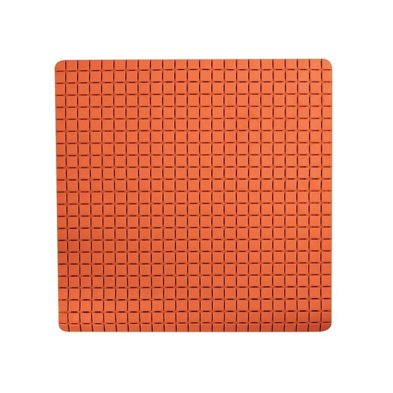 spirella Tapis Fond de douche antidérapant Caoutchouc QUADRO 54x54cm Orange MSV