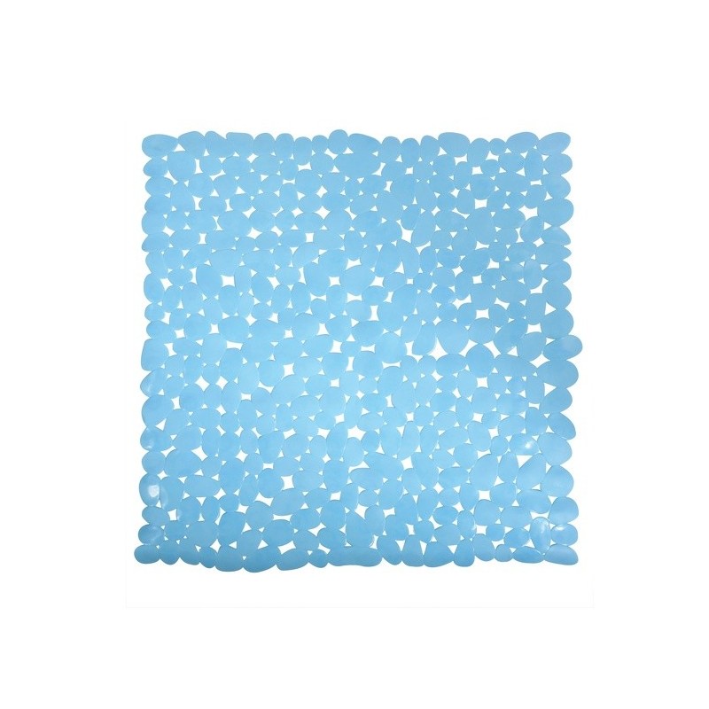 spirella Tapis Fond de douche PVC GALETS 53x53cm Bleu Ciel MSV