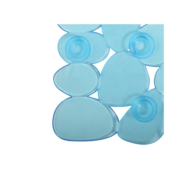 Spirella Tapis Fond De Douche PVC GALETS 53x53cm Bleu Transparent MSV