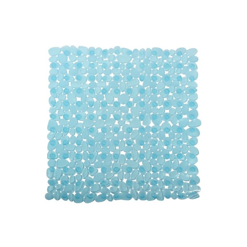 spirella Tapis Fond de douche PVC GALETS 53x53cm Bleu Transparent MSV
