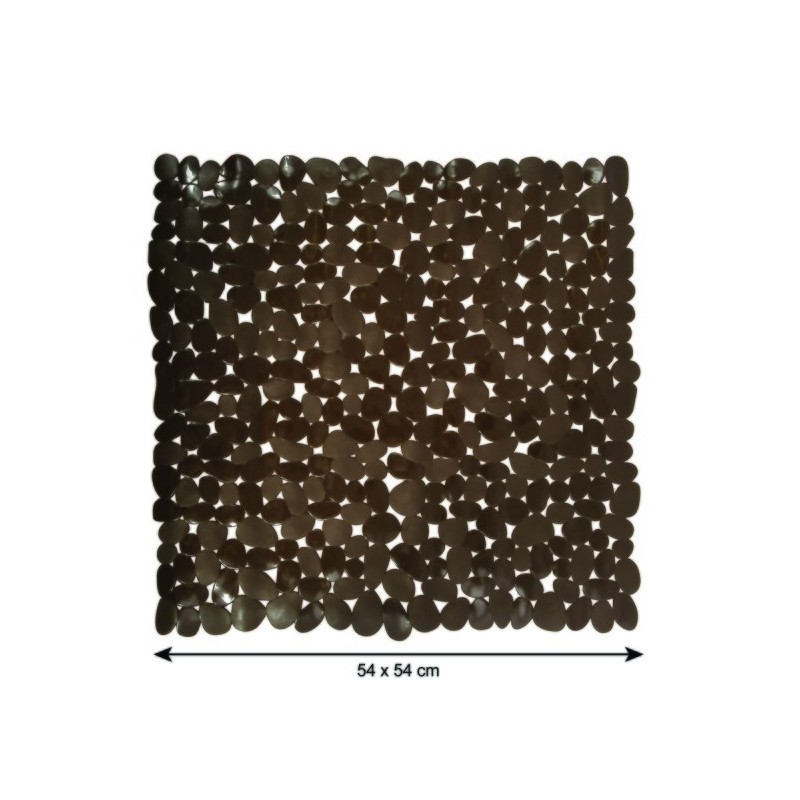 Spirella Tapis Fond De Douche PVC GALETS 53x53cm Chocolat MSV