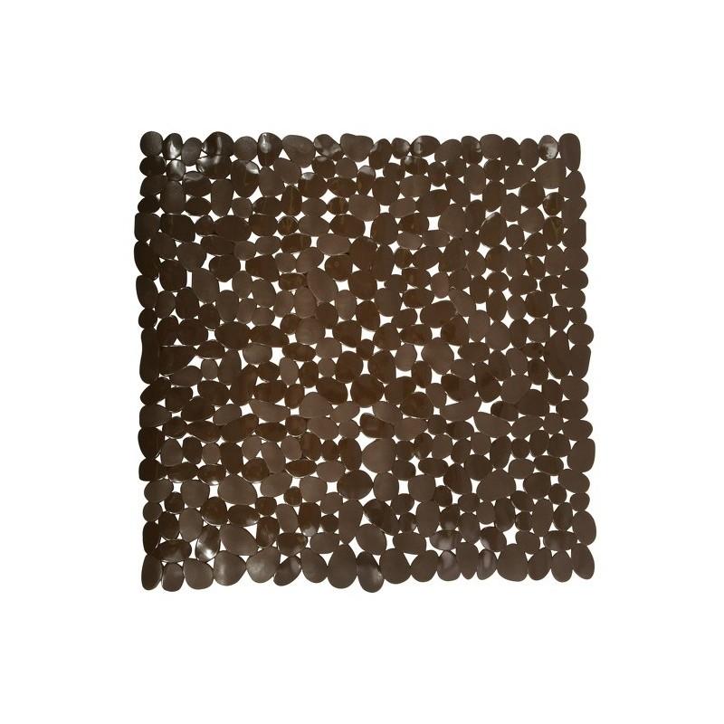 spirella Tapis Fond de douche PVC GALETS 53x53cm Chocolat MSV