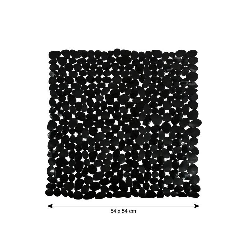 Spirella Tapis Fond De Douche PVC GALETS 53x53cm Noir MSV
