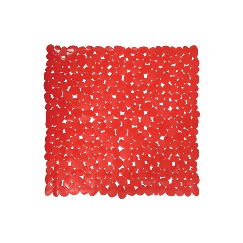 spirella Tapis Fond de douche PVC GALETS 53x53cm Rouge MSV