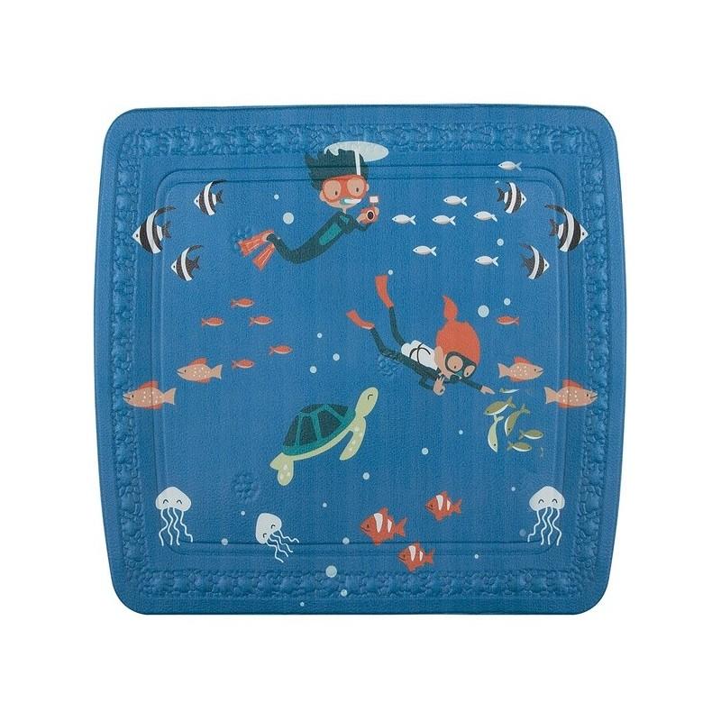 spirella Tapis Fond de douche PVC SCUBA DIVER 55x55cm Bleu Spirella