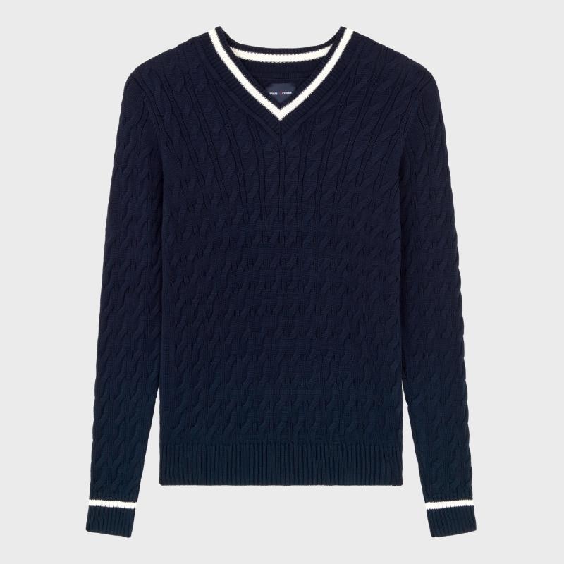 sports d'époque Pull Torsade