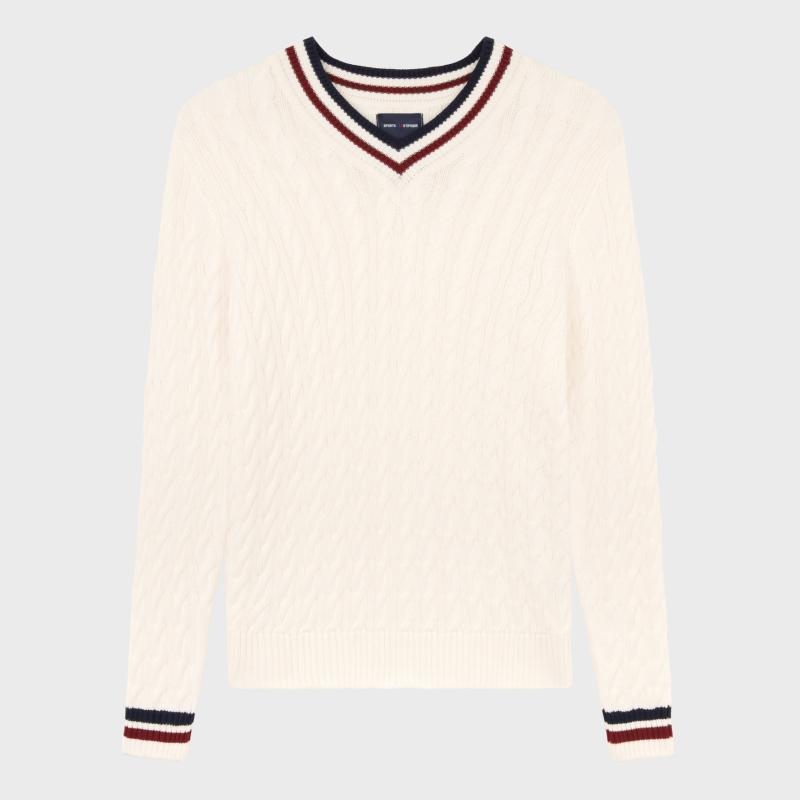 sports d'époque Pull Torsade