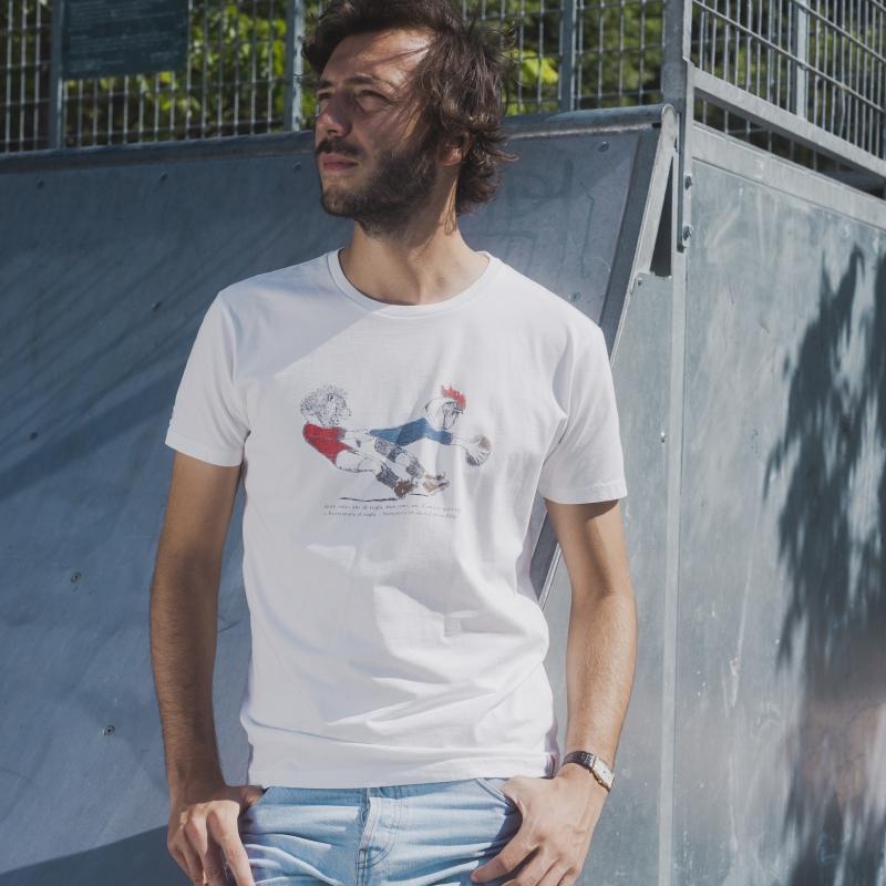Sports D'époque T-shirt Coq Et Lion