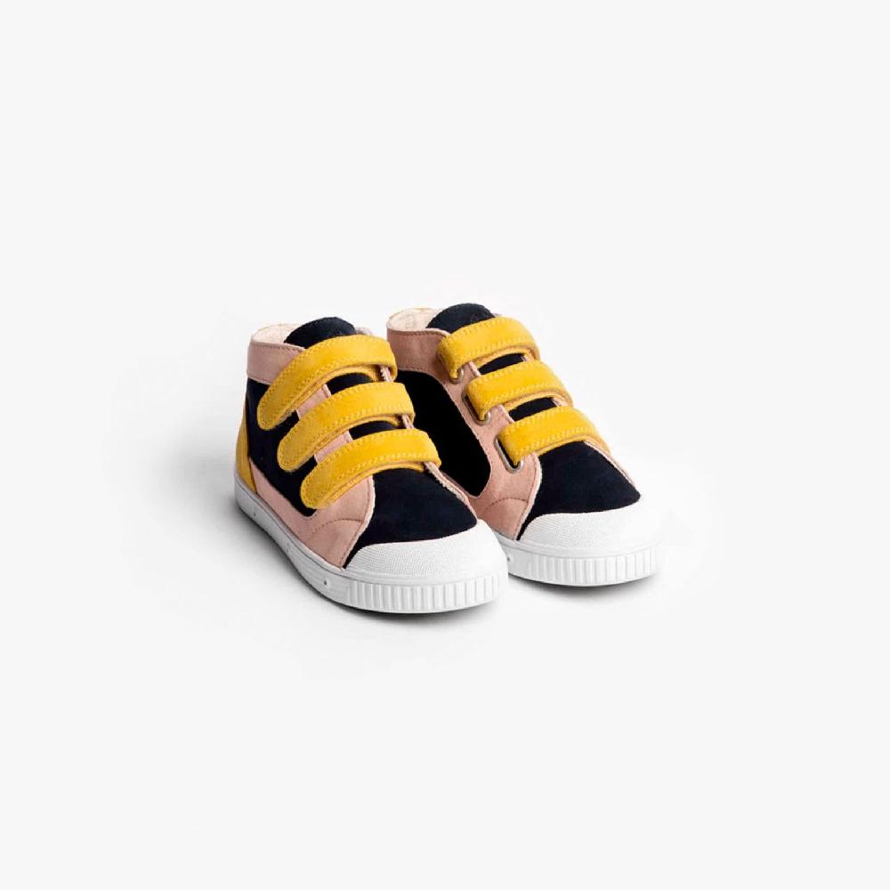 Spring Court Basket En Cuir Enfant - Bleu Rose Jaune