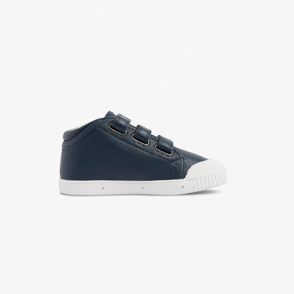 Spring Court Basket Enfant En Cuir Bleu Marine