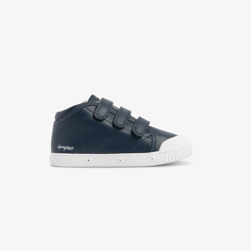 spring court Basket enfant en cuir bleu marine