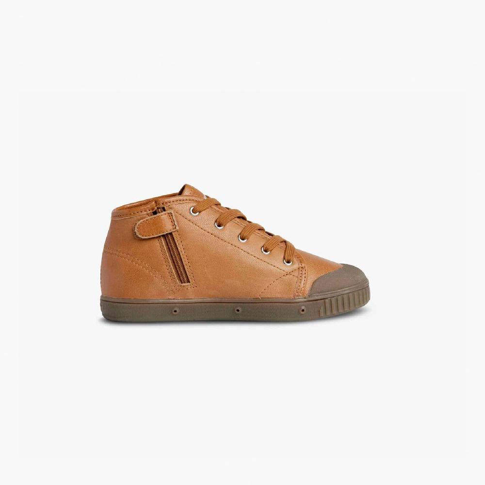 Spring Court Basket Enfant En Cuir - Nougat