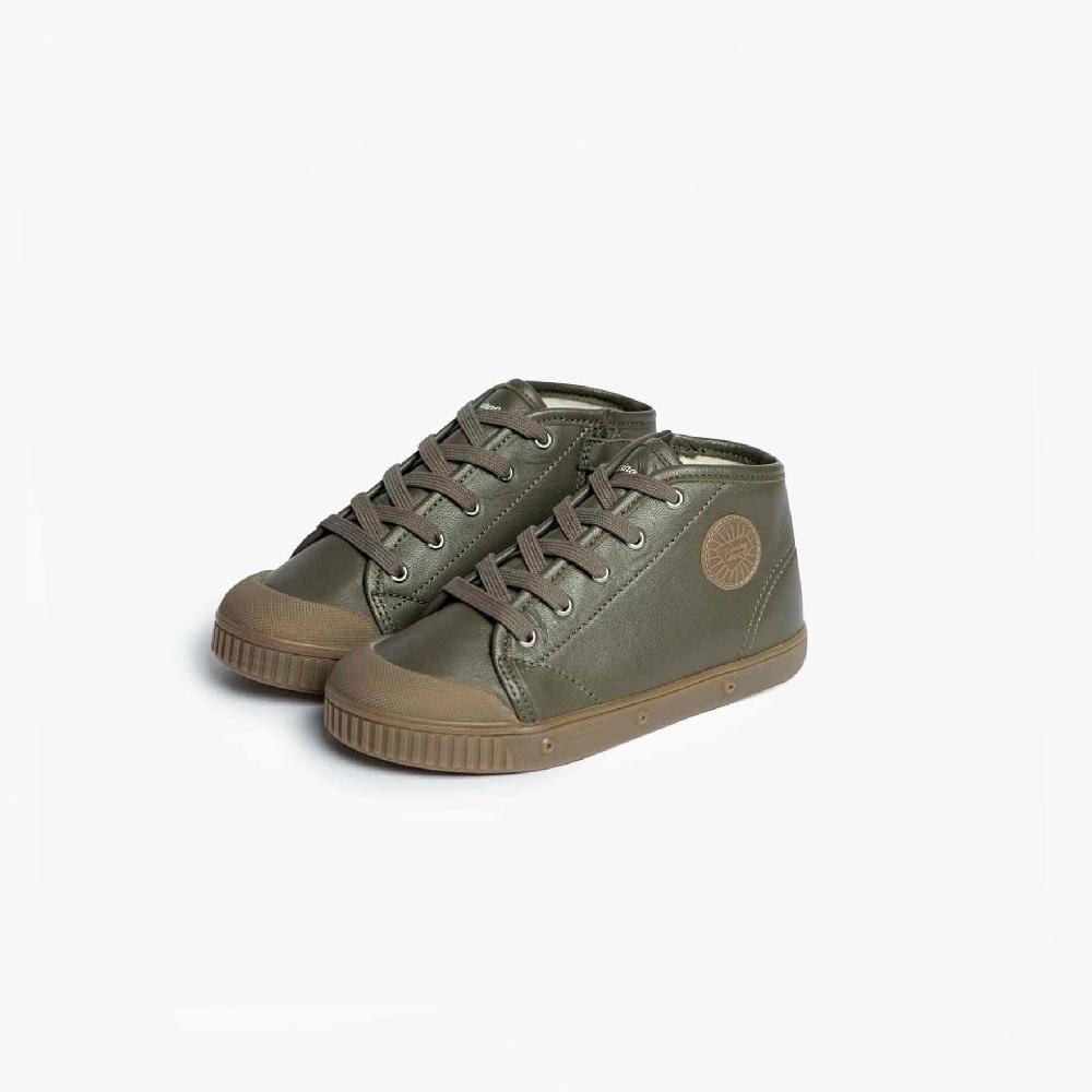 Spring Court Basket Enfant En Cuir - Olive