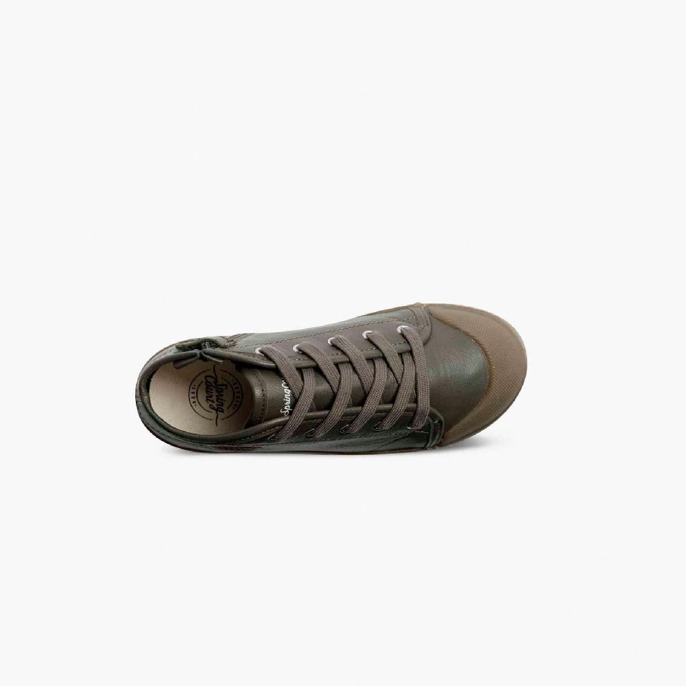 Spring Court Basket Enfant En Cuir - Olive
