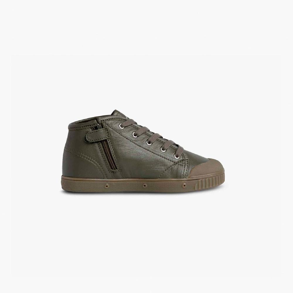 Spring Court Basket Enfant En Cuir - Olive