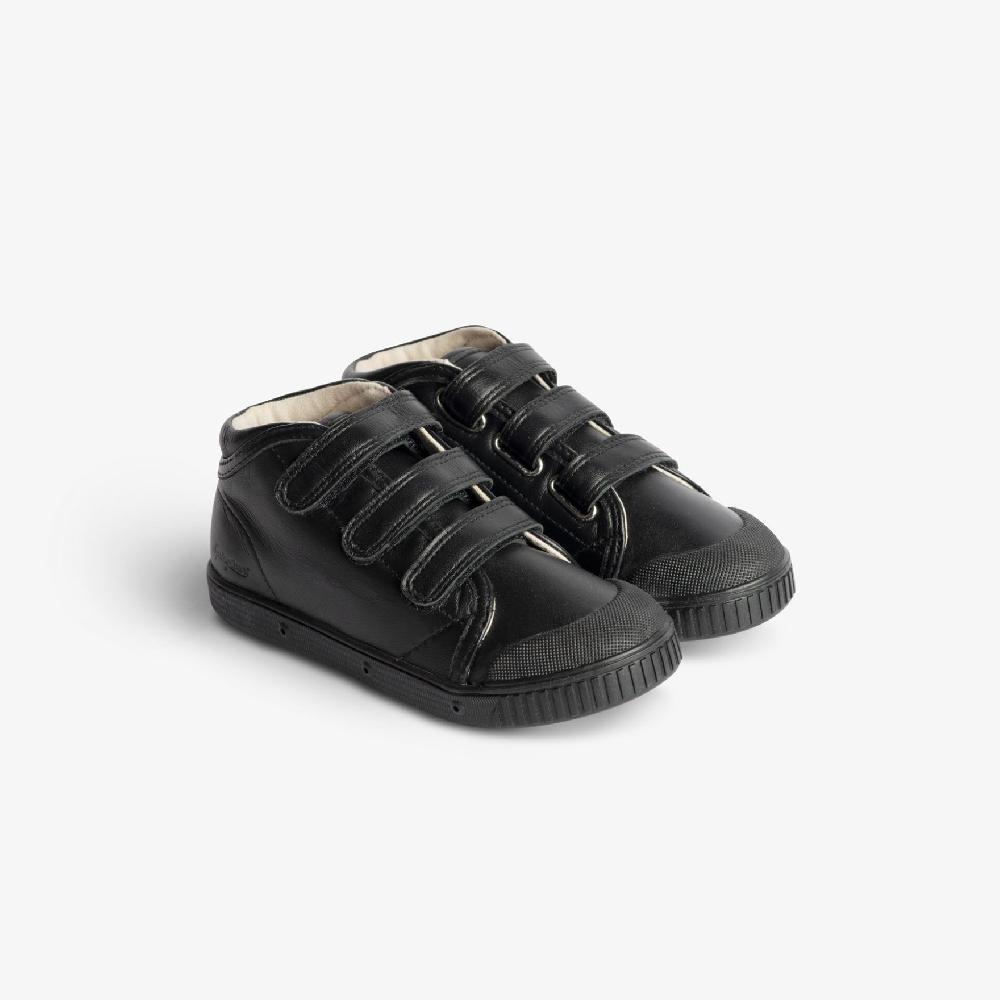 Spring Court Basket Enfant Noire En Cuir Sheepskin