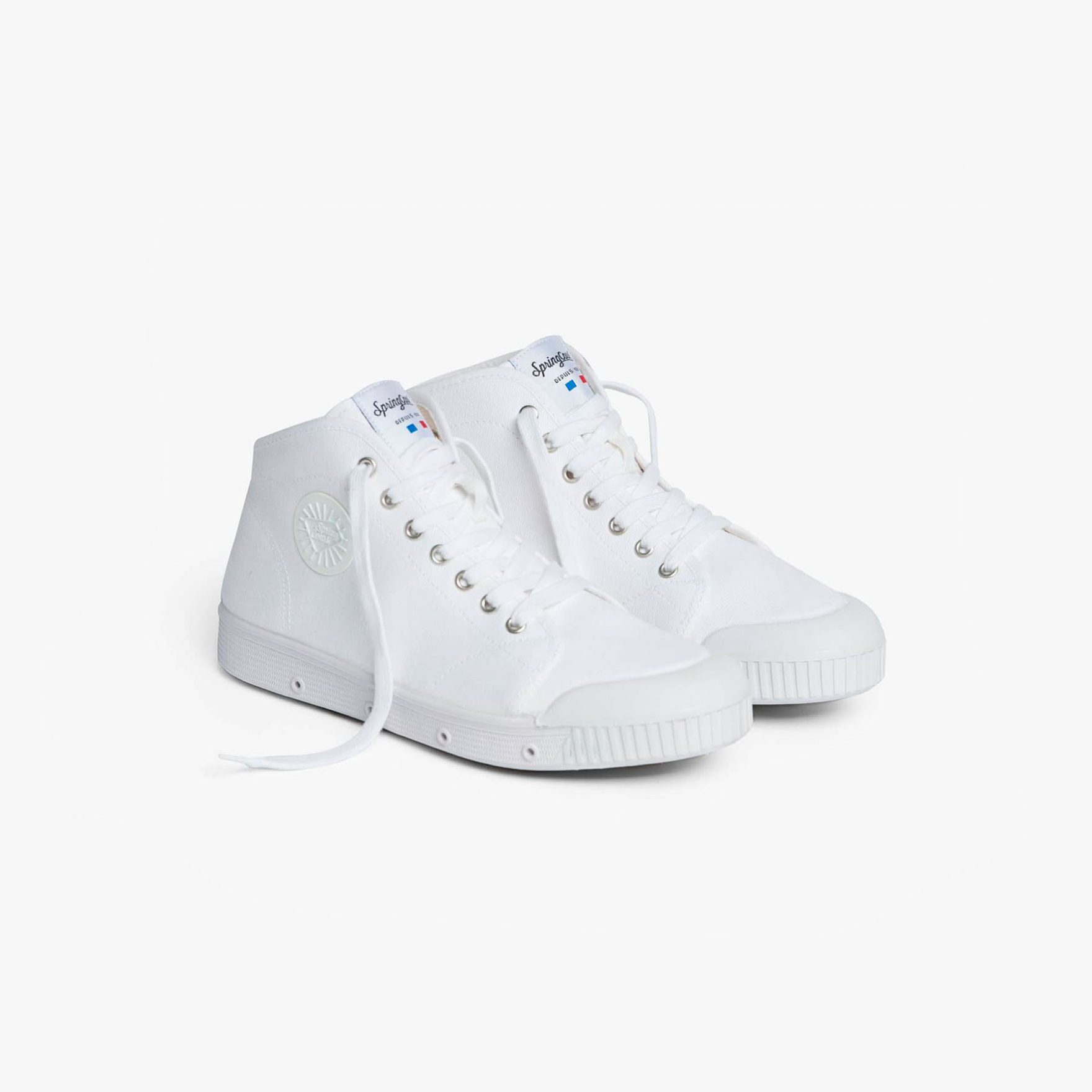 Spring Court Basket Montante Blanche Canvas