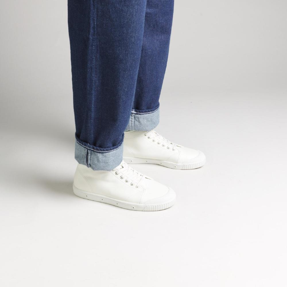 Spring Court Basket Montante Blanche En Cuir