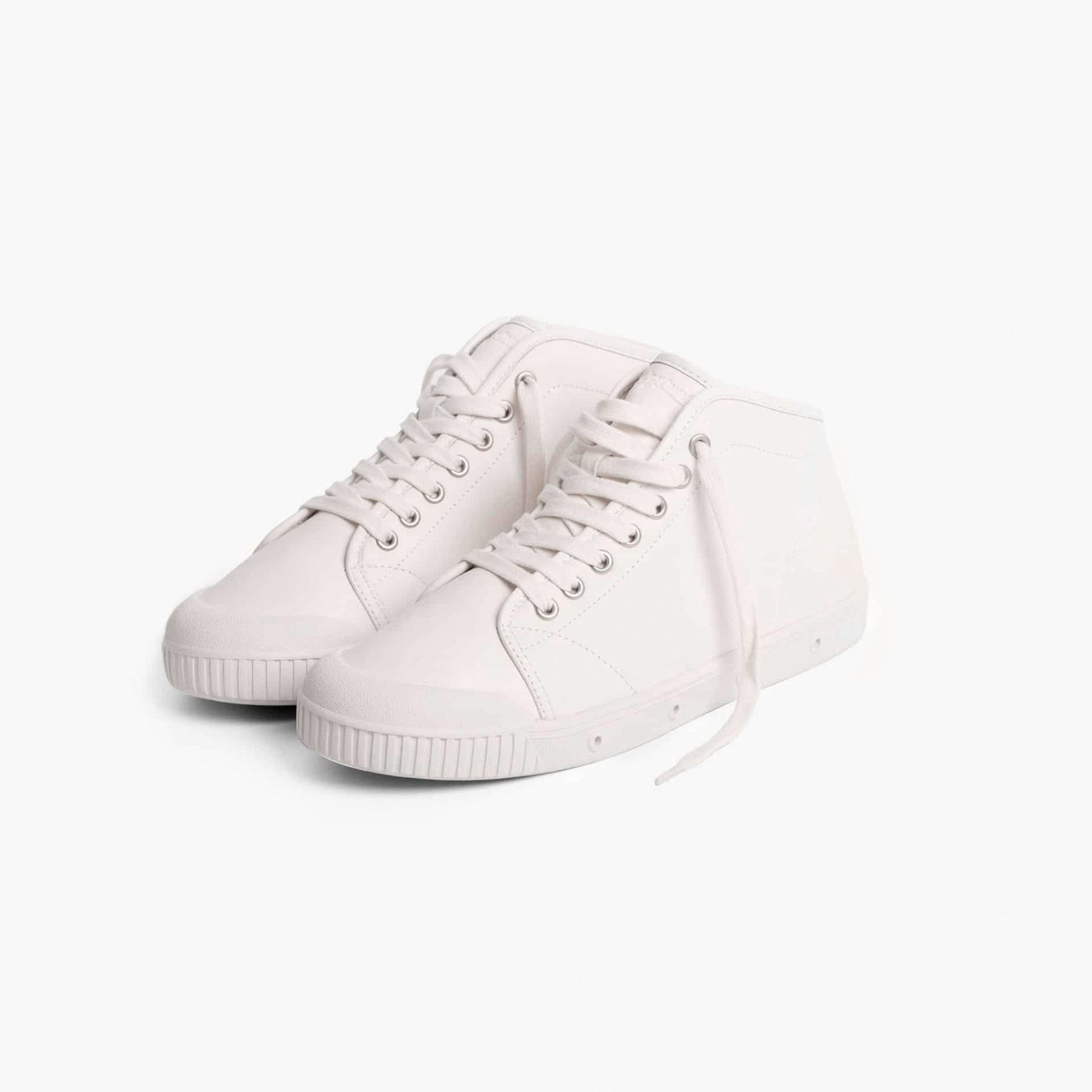 Spring Court Basket Montante Blanche En Cuir