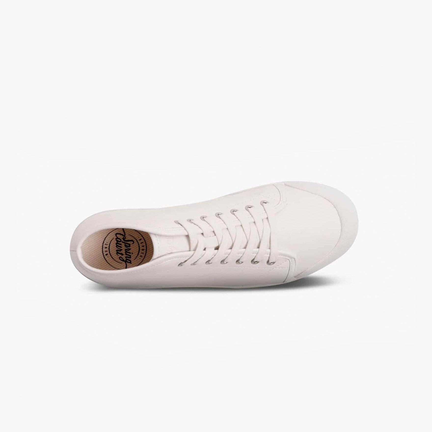 Spring Court Basket Montante Blanche En Cuir