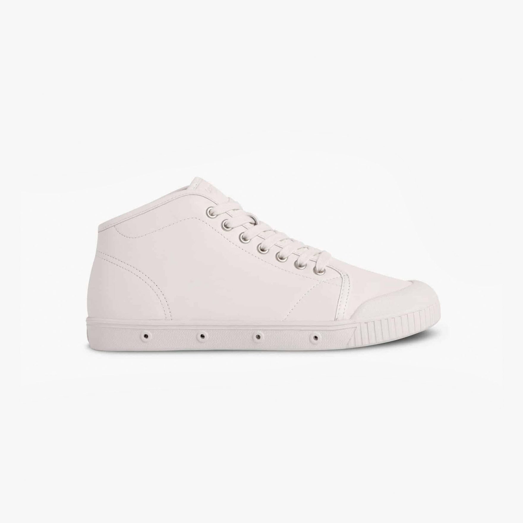 spring court Basket montante blanche en cuir