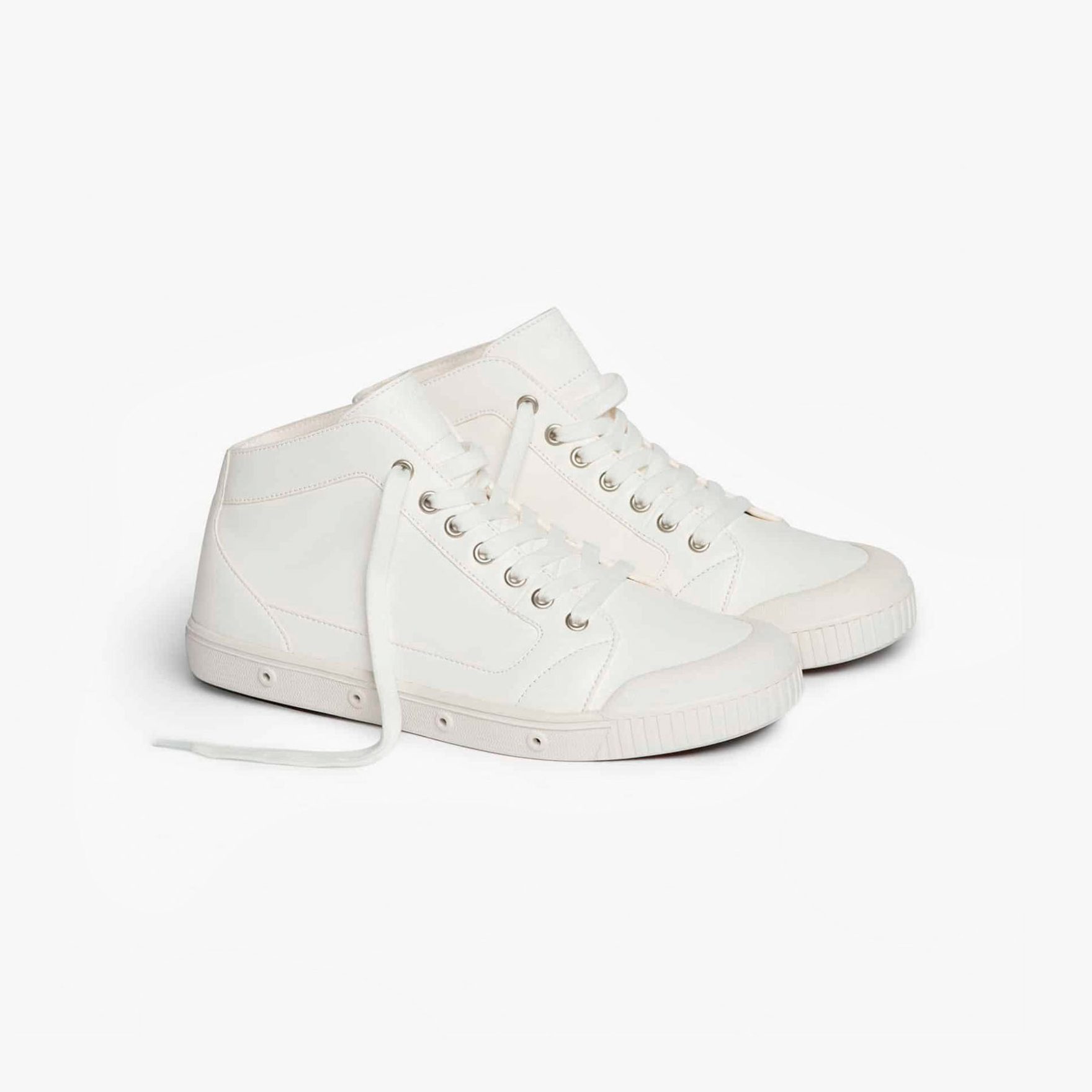 Spring Court Basket Montante En Cuir Blanc