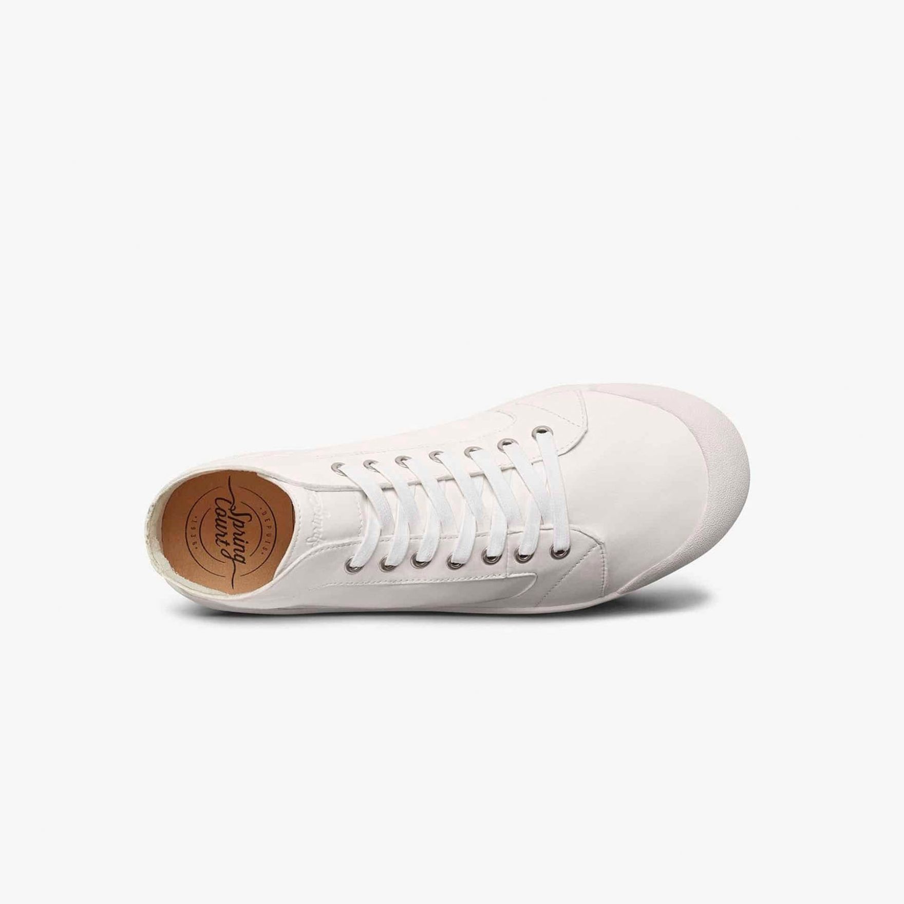 Spring Court Basket Montante En Cuir Blanc