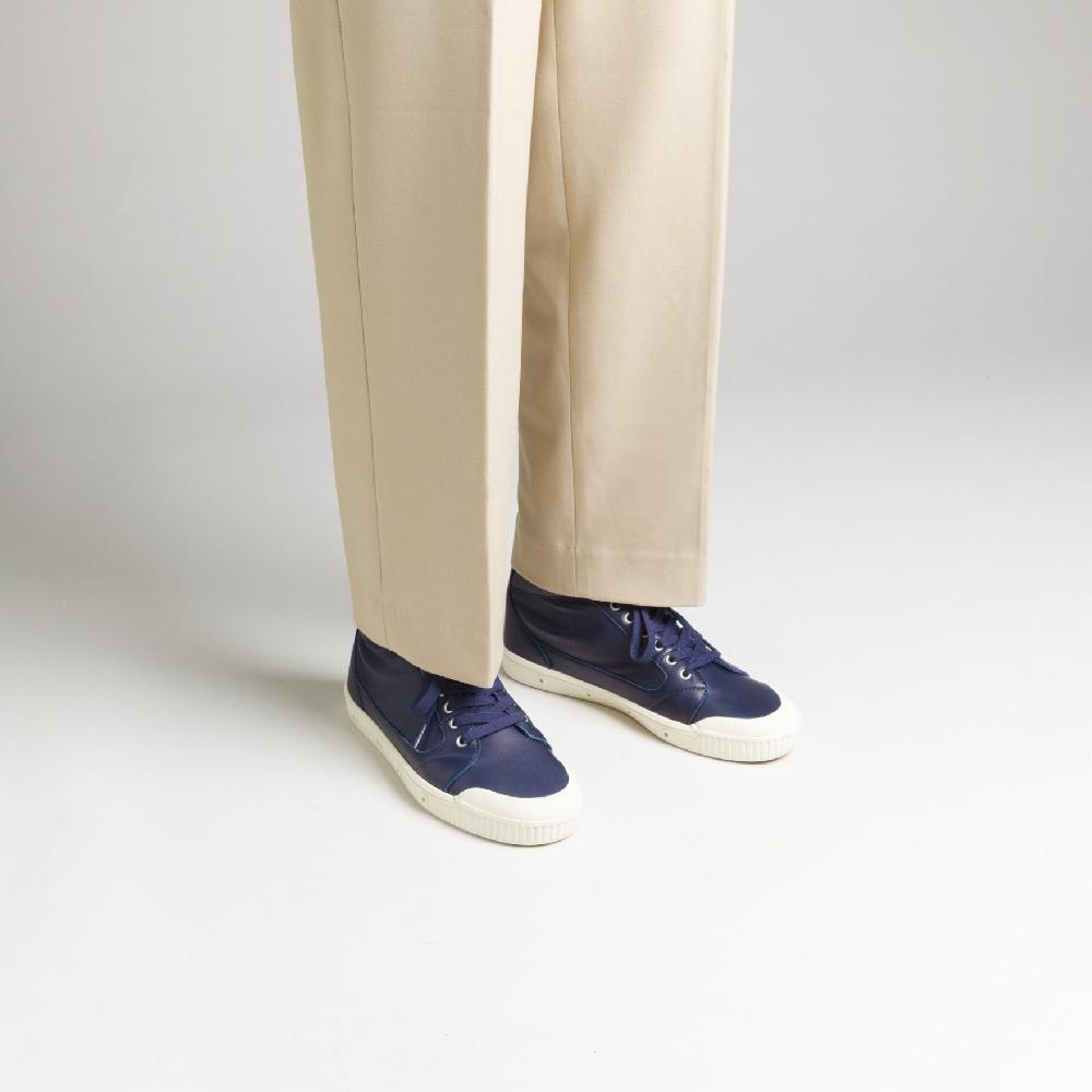 Spring Court Basket Montante En Cuir Bleu Marine