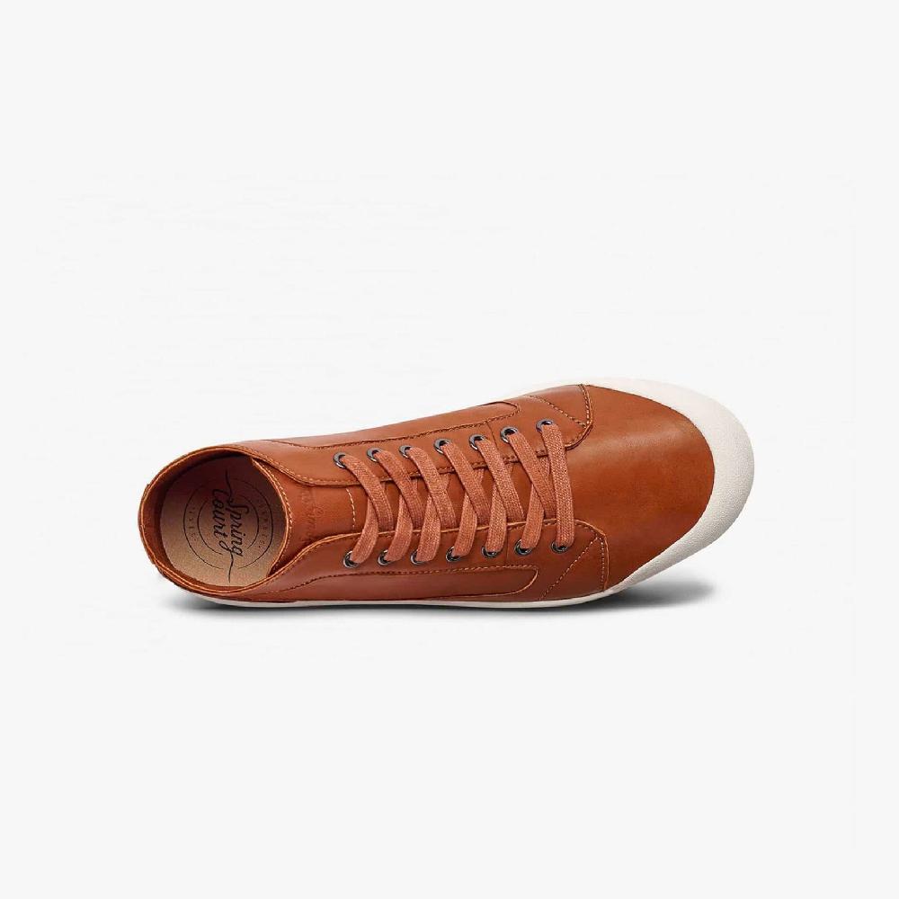 Spring Court Basket Montante En Cuir Camel