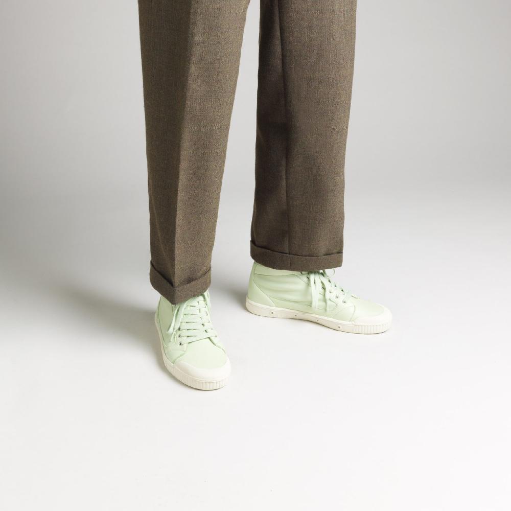 Spring Court Basket Montante En Cuir Matcha