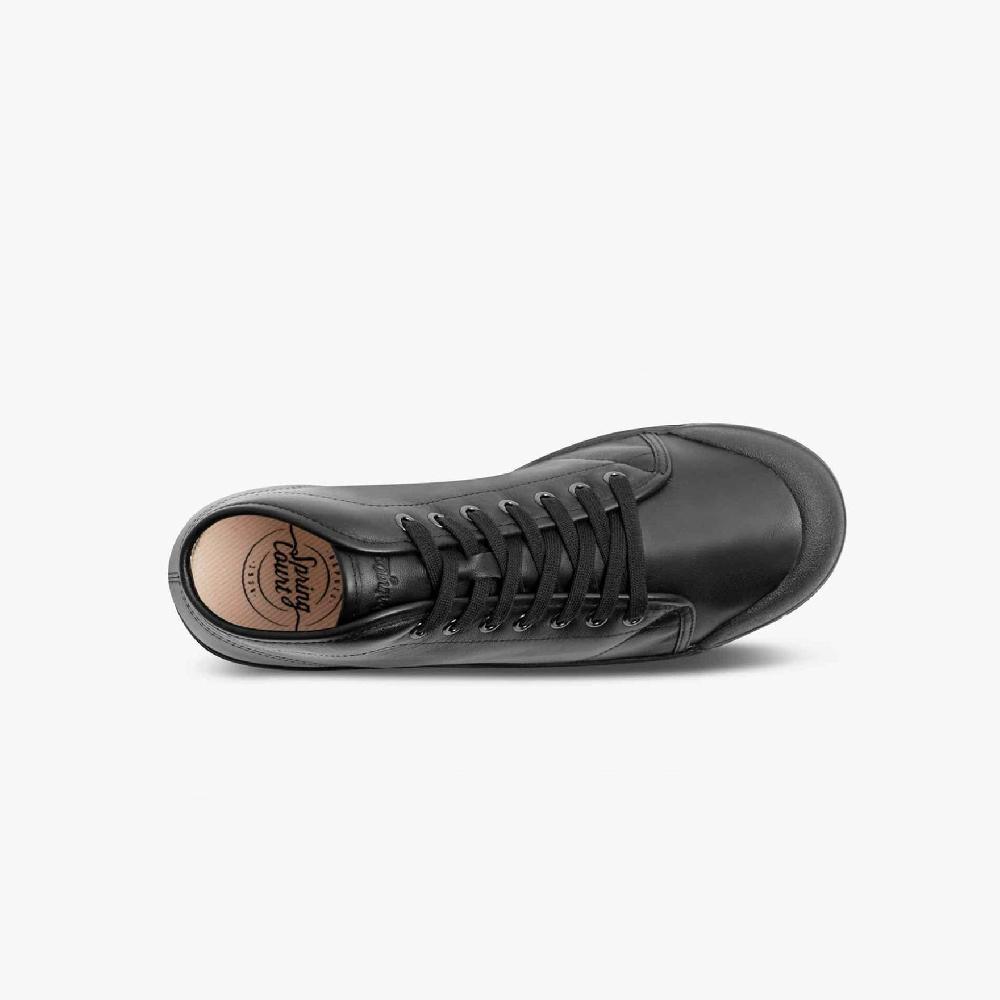 Spring Court Basket Montante En Cuir Noir