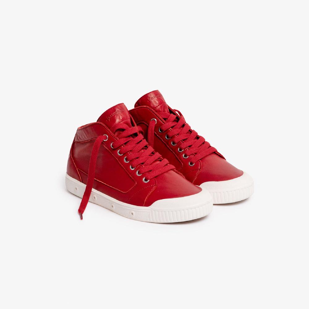 Spring Court Basket Montante En Cuir - Rouge