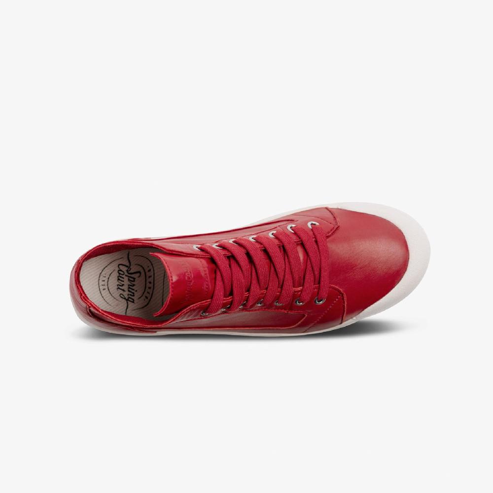 Spring Court Basket Montante En Cuir - Rouge