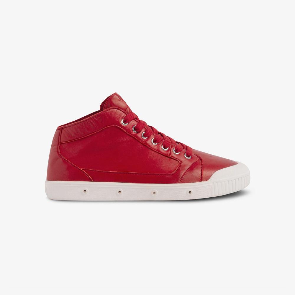spring court Basket montante en cuir - rouge