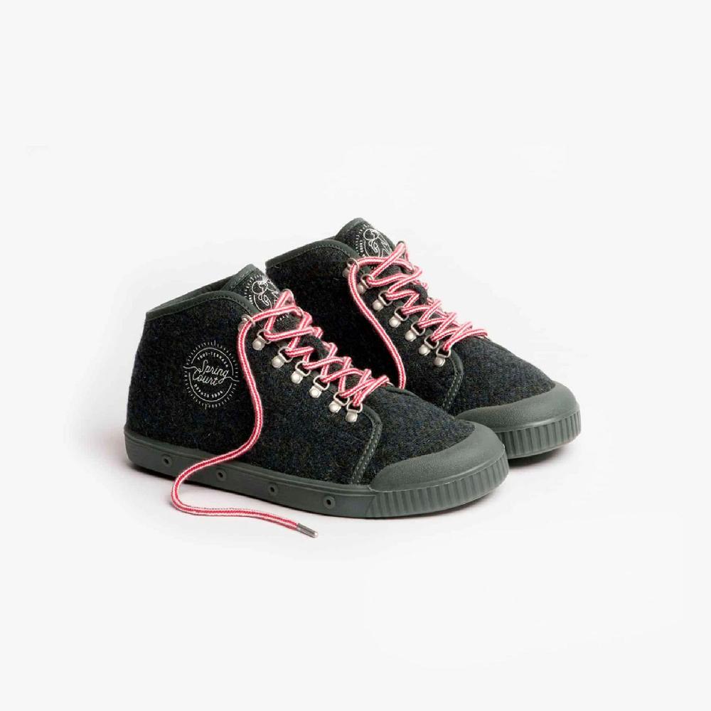 Spring Court Basket Montante En Tweed Bleu