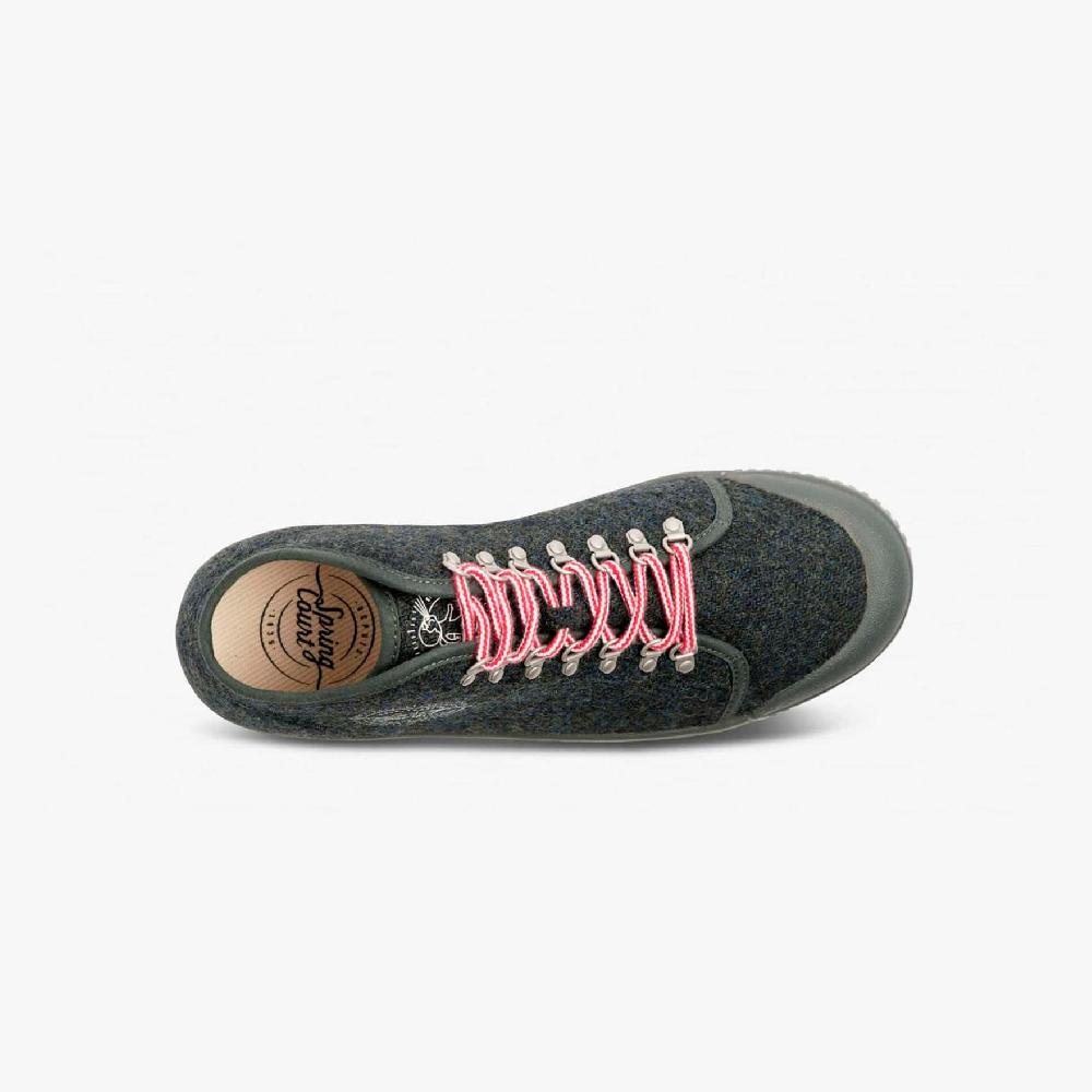 Spring Court Basket Montante En Tweed Bleu