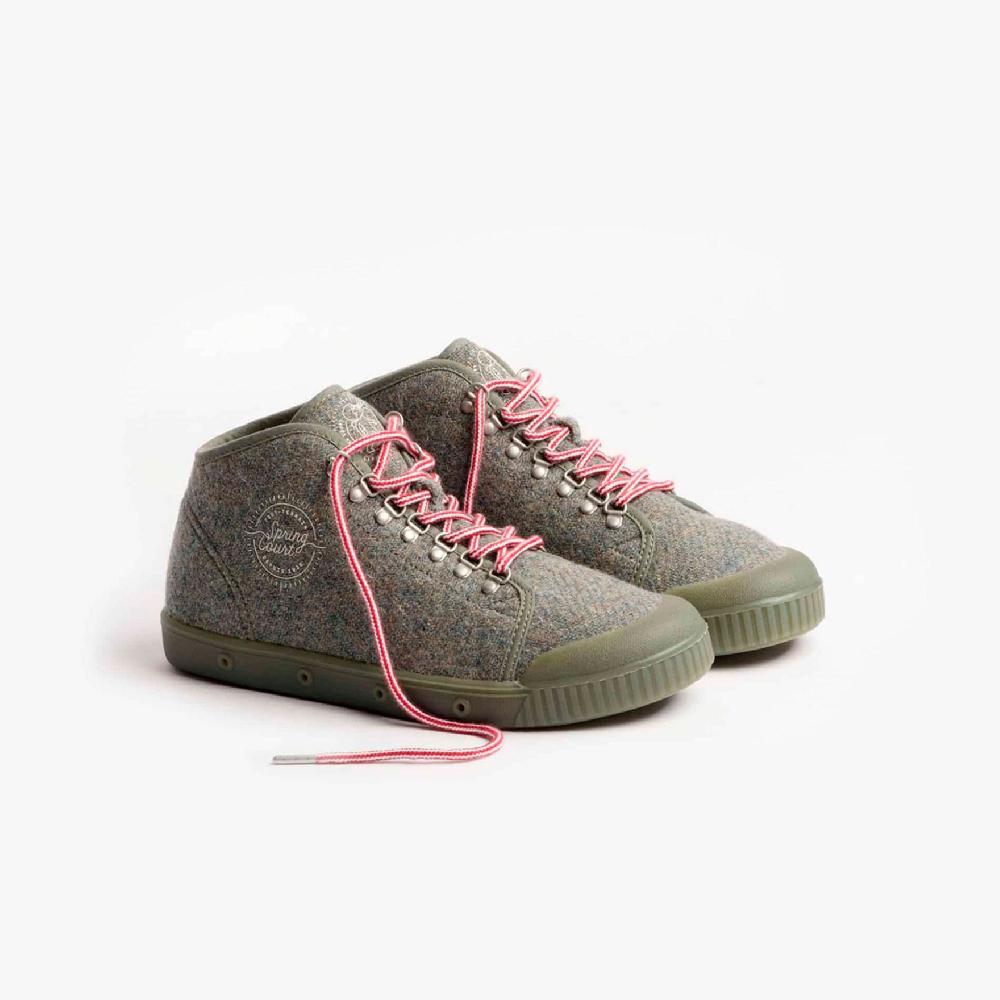 Spring Court Basket Montante En Tweed Gris
