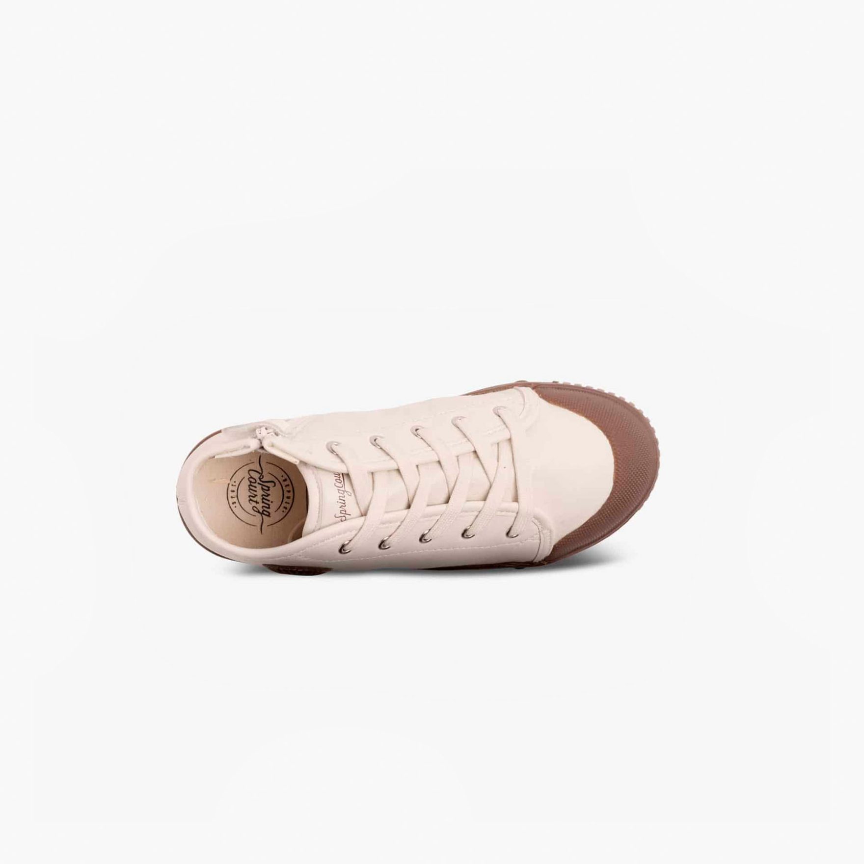 Spring Court Basket Montante Enfant - Cuir écru
