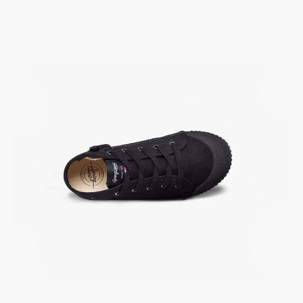 Spring Court Basket Noire Enfant - Coupe Montante